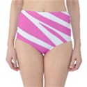 White Pink Stripes, Pattern Classic High-Waist Bikini Bottoms View1