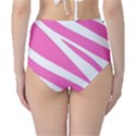 White Pink Stripes, Pattern Classic High-Waist Bikini Bottoms View2