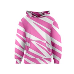 White Pink Stripes, Pattern Kids  Pullover Hoodie