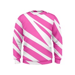 White Pink Stripes, Pattern Kids  Sweatshirt