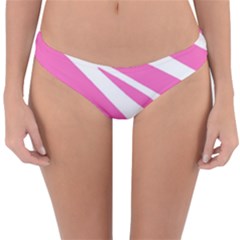 White Pink Stripes, Pattern Reversible Hipster Bikini Bottoms by kyorashop23