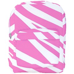 White Pink Stripes, Pattern Full Print Backpack by kyorashop23