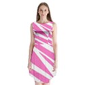 White Pink Stripes, Pattern Sleeveless Chiffon Dress   View1