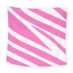 White Pink Stripes, Pattern Square Tapestry (large)