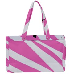 White Pink Stripes, Pattern Canvas Work Bag by kyorashop23