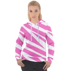 White Pink Stripes, Pattern Women s Overhead Hoodie