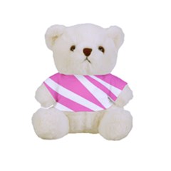 White Pink Stripes, Pattern Full Print Cuddly Teddy Bear by kyorashop23