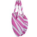 White Pink Stripes, Pattern Giant Heart Shaped Tote View3