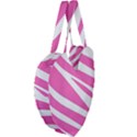 White Pink Stripes, Pattern Giant Heart Shaped Tote View4