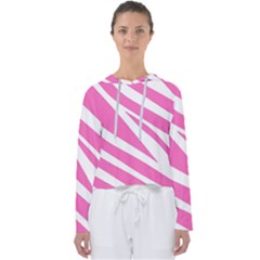 White Pink Stripes, Pattern Women s Slouchy Sweat