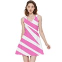 White Pink Stripes, Pattern Inside Out Reversible Sleeveless Dress View1