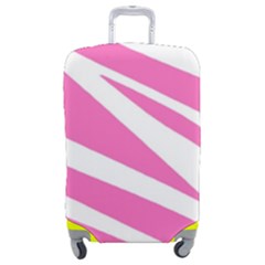 White Pink Stripes, Pattern Luggage Cover (medium) by kyorashop23