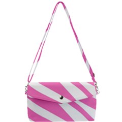 White Pink Stripes, Pattern Removable Strap Clutch Bag by kyorashop23