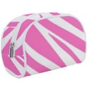 White Pink Stripes, Pattern Make Up Case (Large) View1