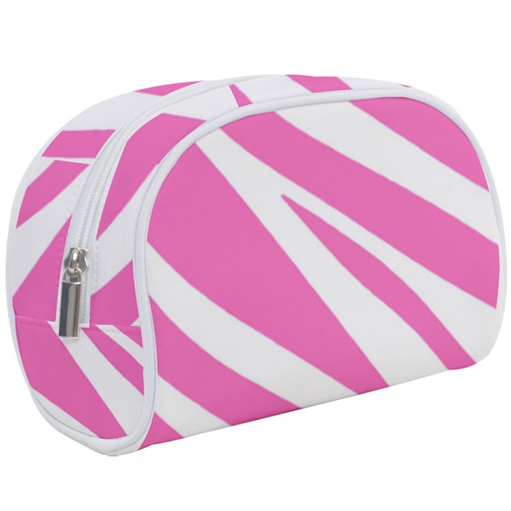 White Pink Stripes, Pattern Make Up Case (Large)