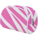 White Pink Stripes, Pattern Make Up Case (Large) View2