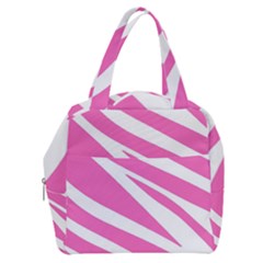 White Pink Stripes, Pattern Boxy Hand Bag by kyorashop23