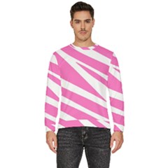 White Pink Stripes, Pattern Men s Fleece Sweatshirt