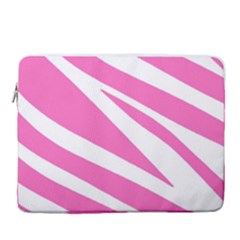 White Pink Stripes, Pattern 15  Vertical Laptop Sleeve Case With Pocket