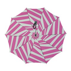 White Pink Stripes, Pattern Automatic Folding Umbrella With Case (large)