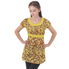 Whimsy Chickens Pattern (ai) Puff Sleeve Tunic Top by dflcprintsclothing