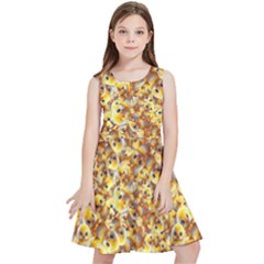 Whimsy Chickens Pattern (ai) Kids  Skater Dress by dflcprintsclothing