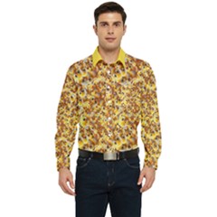 Whimsy Chickens Pattern (ai) Men s Long Sleeve Pocket Shirt  by dflcprintsclothing