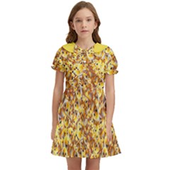 Whimsy Chickens Pattern (ai) Kids  Bow Tie Puff Sleeve Dress