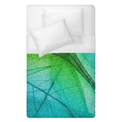 3d Leaves Texture Sheet Blue Green Duvet Cover (single Size) by Cemarart