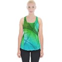 3d Leaves Texture Sheet Blue Green Piece Up Tank Top View1