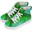 3d Leaves Texture Sheet Blue Green Kids  Hi-Top Skate Sneakers View2