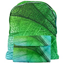 3d Leaves Texture Sheet Blue Green Giant Full Print Backpack