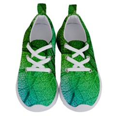 3d Leaves Texture Sheet Blue Green Running Shoes