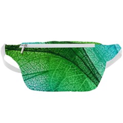 3d Leaves Texture Sheet Blue Green Waist Bag 