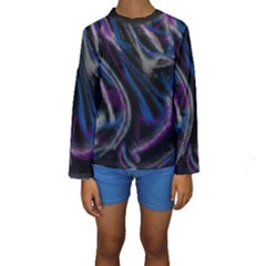 Multicolored Abstract Dynamic Shapes Print Kids  Long Sleeve Swimwear by dflcprintsclothing