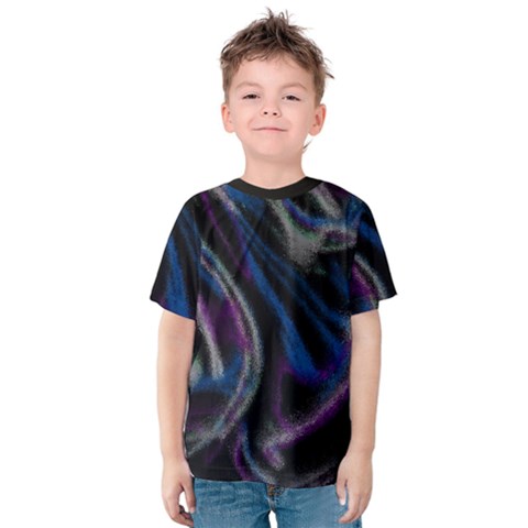 Multicolored Abstract Dynamic Shapes Print Kids  Cotton T-shirt by dflcprintsclothing