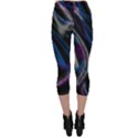 Multicolored abstract dynamic shapes print Capri Leggings  View2