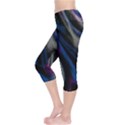 Multicolored abstract dynamic shapes print Capri Leggings  View3