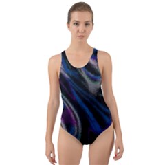 Multicolored Abstract Dynamic Shapes Print Cut-out Back One Piece Swimsuit