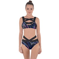 Multicolored Abstract Dynamic Shapes Print Bandaged Up Bikini Set  by dflcprintsclothing