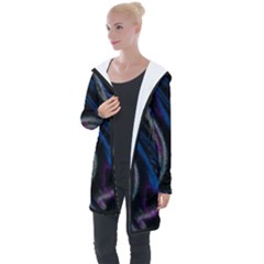 Multicolored Abstract Dynamic Shapes Print Longline Hooded Cardigan by dflcprintsclothing