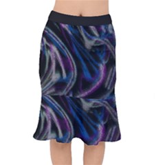 Multicolored Abstract Dynamic Shapes Print Short Mermaid Skirt by dflcprintsclothing