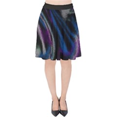 Multicolored Abstract Dynamic Shapes Print Velvet High Waist Skirt by dflcprintsclothing