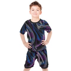 Multicolored Abstract Dynamic Shapes Print Kids  T-shirt And Shorts Set by dflcprintsclothing