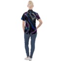 Multicolored abstract dynamic shapes print Women s Short Sleeve Pocket Shirt View2