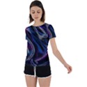 Multicolored abstract dynamic shapes print Back Circle Cutout Sports T-Shirt View1