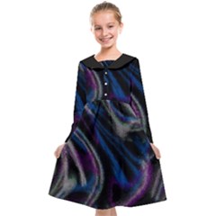 Multicolored Abstract Dynamic Shapes Print Kids  Midi Sailor Dress by dflcprintsclothing