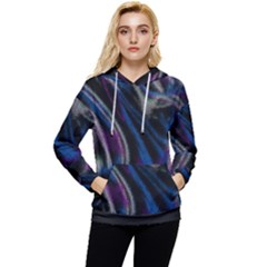 Multicolored Abstract Dynamic Shapes Print Women s Lightweight Drawstring Hoodie by dflcprintsclothing