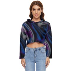 Multicolored Abstract Dynamic Shapes Print Women s Lightweight Cropped Hoodie by dflcprintsclothing