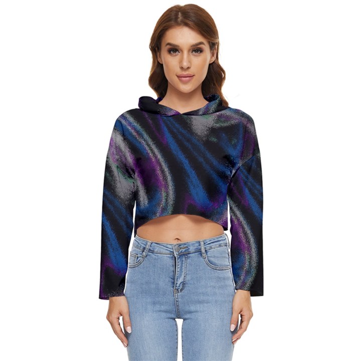 Multicolored abstract dynamic shapes print Women s Lightweight Cropped Hoodie